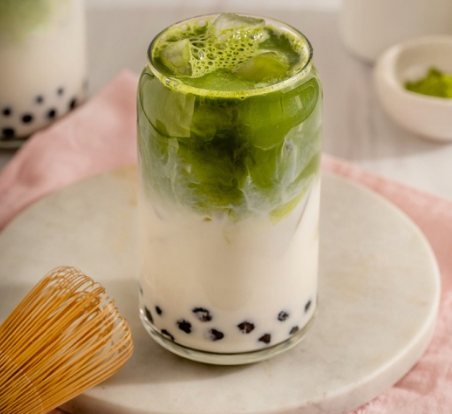 Iced Matcha Boba Latte